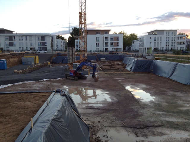 Excavation on 08.07.2012, first concrete is poured