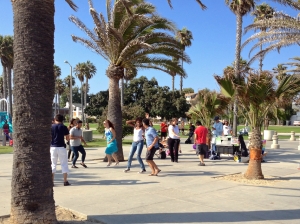 Salsa dancing on the beach